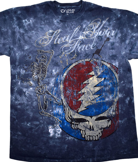 Grateful Dead Half Step Tie-Dye T-Shirt Tee Liquid Blue