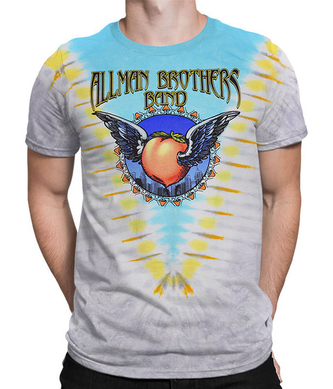 Allman Brothers Flying V Tie-Dye T-Shirt Tee Liquid Blue