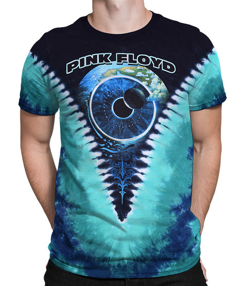 Pink Floyd Pulse V Tie-Dye T-Shirt Tee Liquid Blue