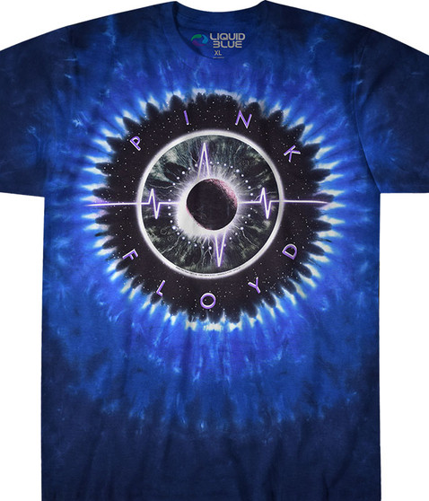 Pink Floyd Pulse Concentric Tie-Dye T-Shirt Tee Liquid Blue