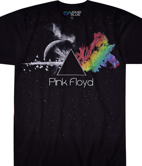 Pink Floyd Any Colour You Like Black Athletic T-Shirt Tee Liquid Blue
