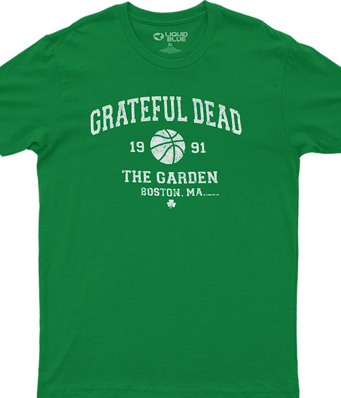 Grateful Dead Boston Garden 91 Green Athletic T-Shirt Tee Liquid Blue