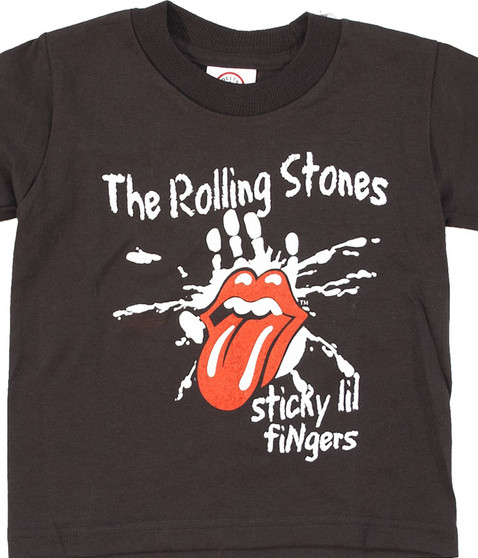 Rolling Stones Sticky Lil Fingers Toddler Black T-Shirt Tee