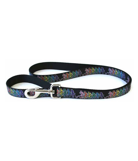 Grateful Dead GD Dancing Skeletons Dog Leash Black
