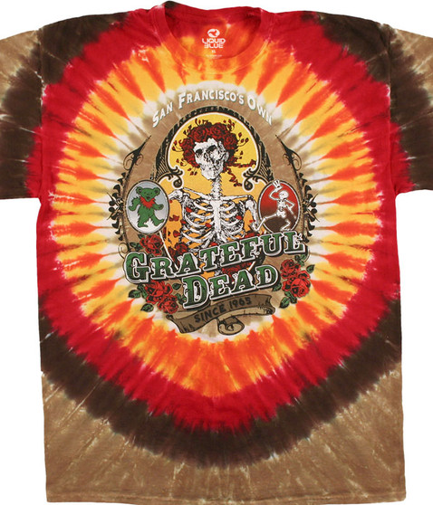 Grateful Dead Bay Area Beloved Tie-Dye T-Shirt Tee Liquid Blue