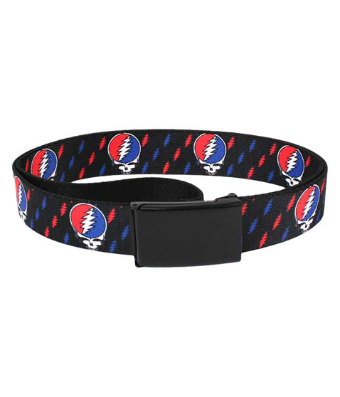 Grateful Dead SYF Bolt Adjustable Web Belt Black