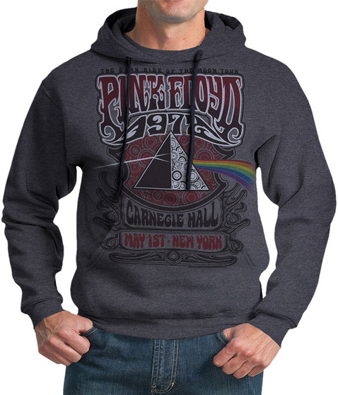 Pink Floyd Carnegie Hall Dark Heather Pullover Hoodie Liquid Blue