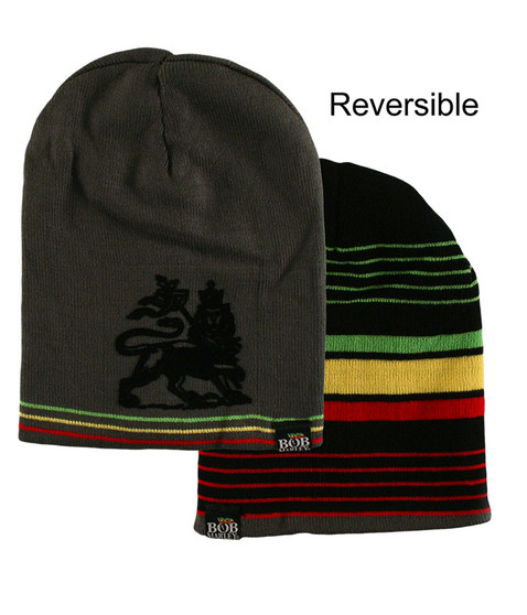 Bob Marley Rasta Stripe Reversible Beanie