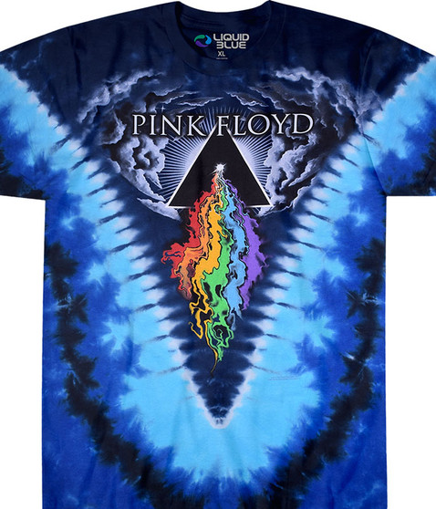 Pink Floyd Prism River Tie-Dye T-Shirt Tee Liquid Blue