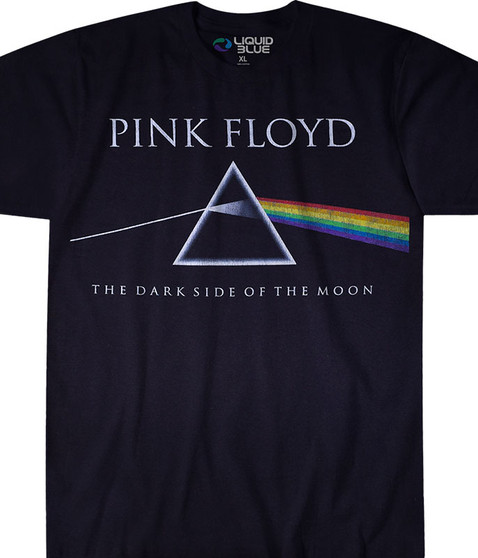 Pink Floyd Classic Floyd Black Poly-Cotton T-Shirt Tee Liquid Blue