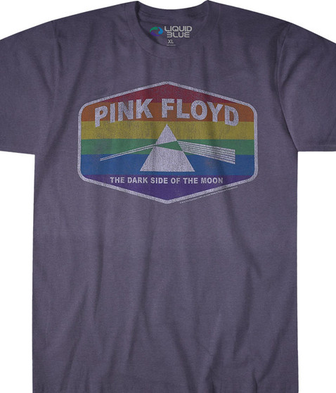 Pink Floyd Dark Side Brand Athletic T-Shirt Tee Liquid Blue