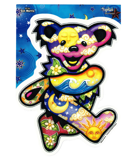 Grateful Dead Sun Moon Jumbo Bear Sticker Liquid Blue