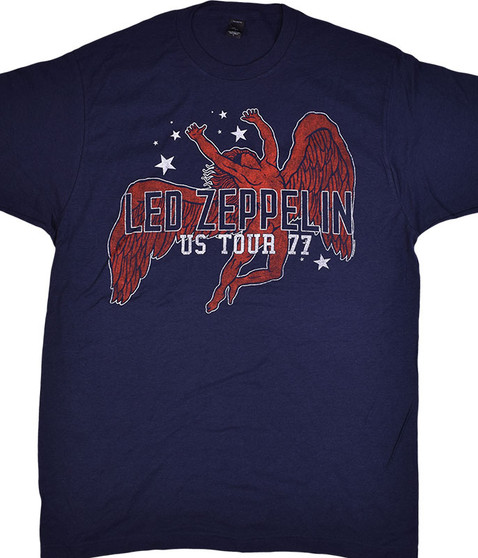 Led Zeppelin Arched Icarus Navy T-Shirt Tee