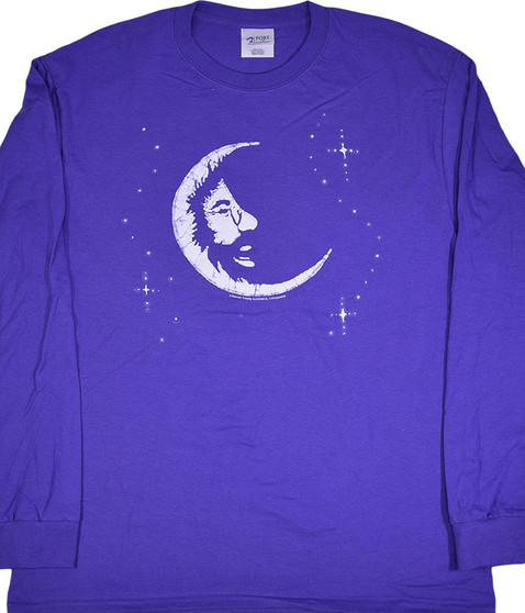 Jerry Garcia Jerry Moon Purple Long Sleeve T-Shirt Tee .