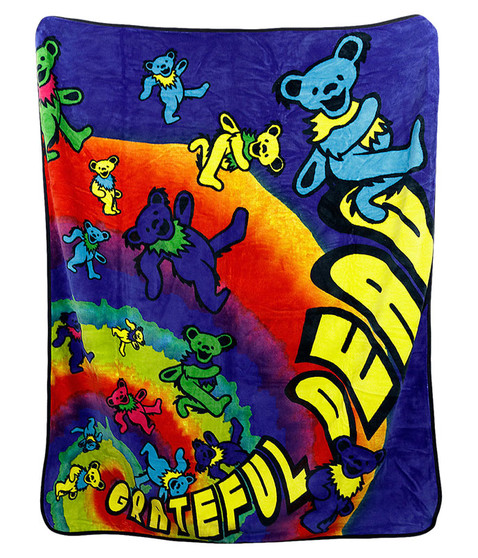 Grateful Dead GD Bear Spiral Fleece Blanket