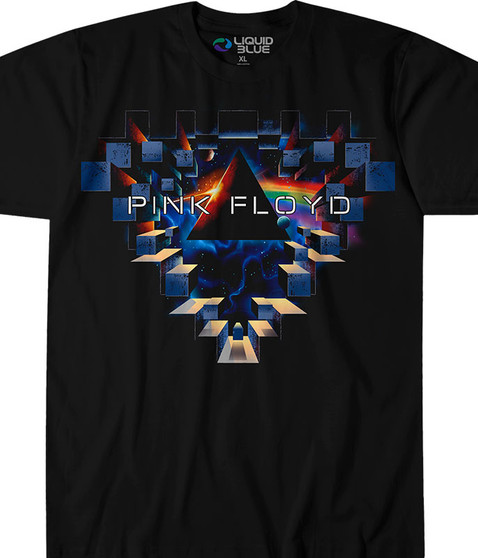 Pink Floyd Space Window Black Athletic T-Shirt Tee Liquid Blue
