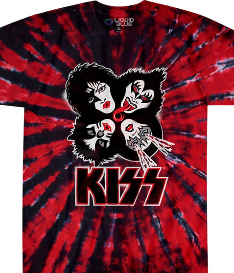 KISS Burst Tie-Dye T-Shirt Tee Liquid Blue