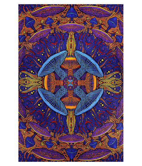 Magic Mushroom 3D Tapestry