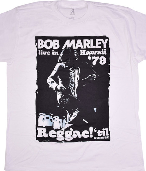 Bob Marley Live in Hawaii White T-Shirt Tee