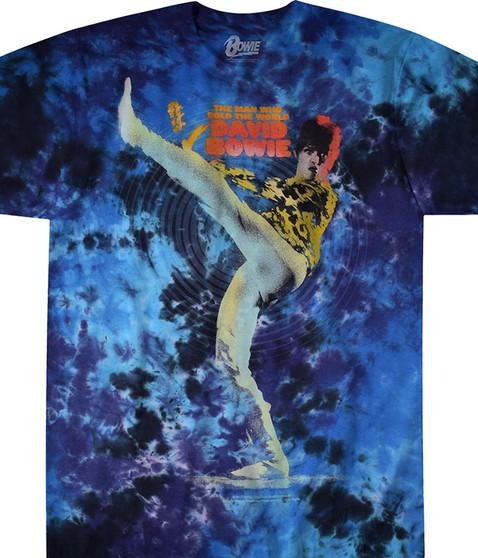 David Bowie Kick Tie-Dye T-Shirt Tee Liquid Blue