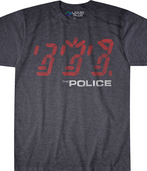 The Police Ghost in the Machine Dark Heather Poly-Cotton T-Shirt Tee Liquid Blue