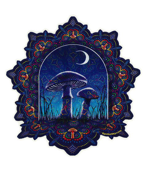 Light Fantasy Mushroom Mandala Sticker
