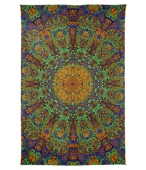 Green Sunburst 3D Tapestry