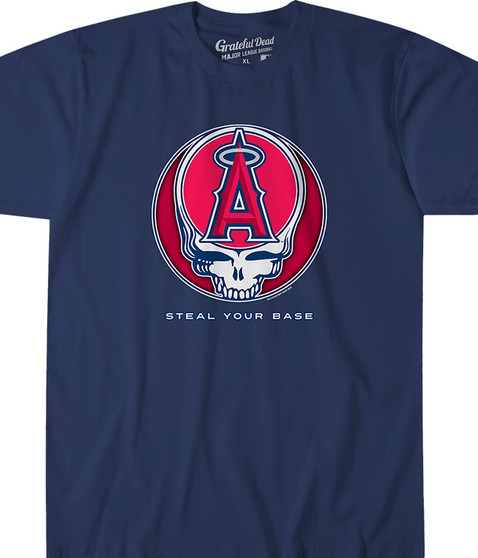 MLB Los Angeles Angels GD Steal Your Base Navy Athletic T-Shirt Tee Liquid Blue