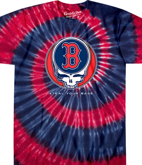 MLB Boston Red Sox GD Steal Your Base Tie-Dye T-Shirt Tee Liquid Blue