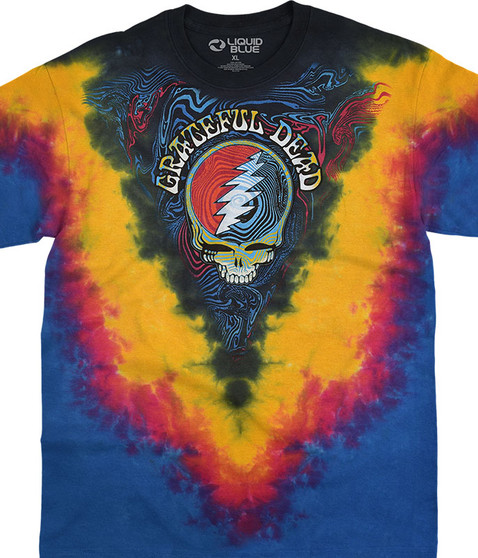 Grateful Dead SYF Ripple Tie-Dye T-Shirt Tee Liquid Blue