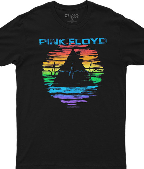 Pink Floyd Racing Around Black Athletic T-Shirt Tee Liquid Blue