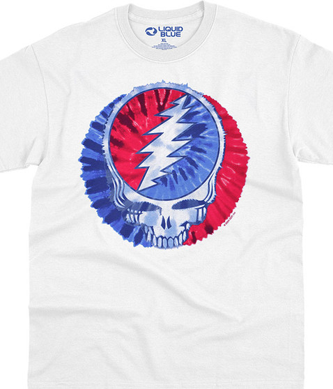 Grateful Dead American SYF White T-Shirt Tee Liquid Blue