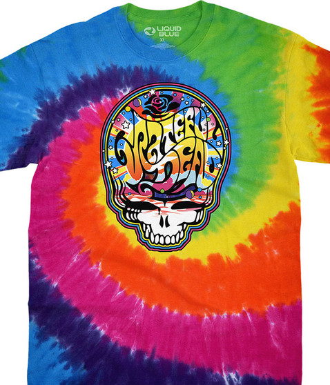 Grateful Dead Mod SYF Spiral Tie-Dye T-Shirt Tee Liquid Blue