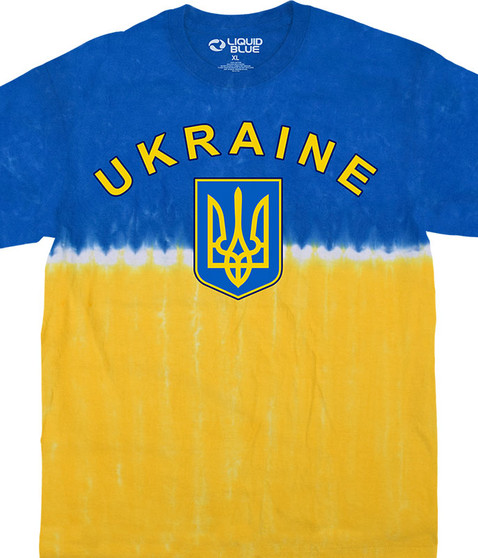 Ukraine Tie-Dye T-Shirt Tee Liquid Blue