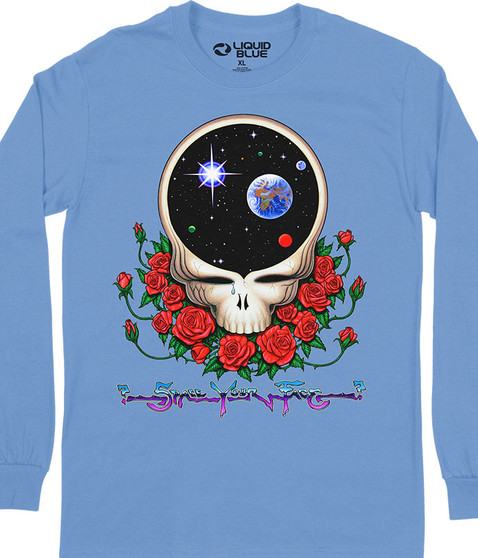 Grateful Dead Space Your Face Long Sleeve T-Shirt by Liquid Blue