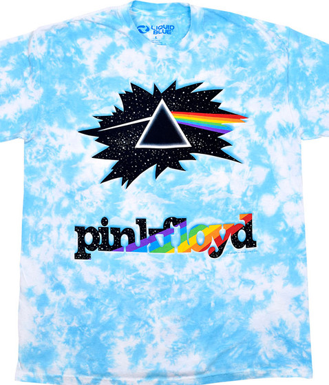 Pink Floyd Vintage 1994 Dark Side Of The Moon Tie-Dye T-Shirt Tee Liquid Blue