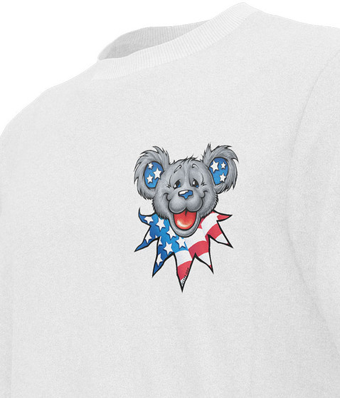 Grateful Dead Patriot Bear Head Chest T-Shirt Tee by Liquid Blue