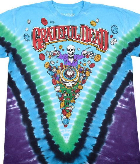 Grateful Dead Laughing Bones Tie-Dye T-Shirt Tee Liquid Blue