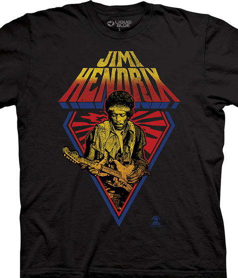 Jimi Hendrix Diamonds In The Dust Black T-Shirt Tee by Liquid Blue