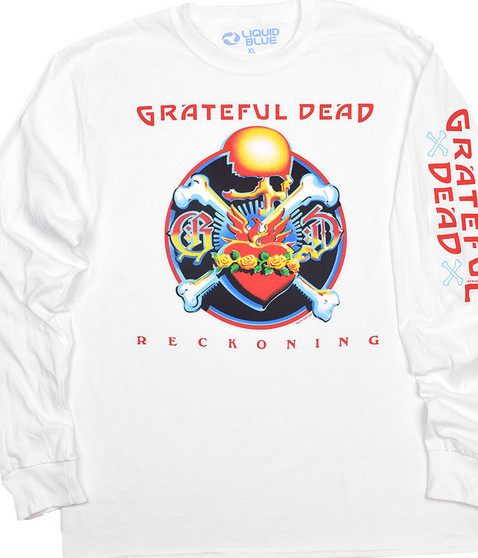 Grateful Dead Reckoning White Sleeve Printed Long Sleeve T-Shirt Tee