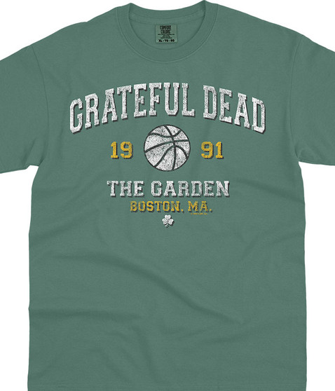 Grateful Dead Garden '91 Light Green Comfort Colors T-Shirt Tee Liquid Blue
