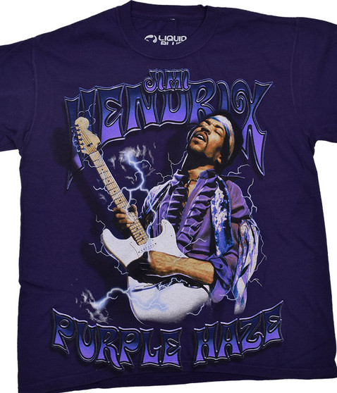 Jimi Hendrix Purple Haze Clearance Purple T-Shirt Tee Liquid Blue