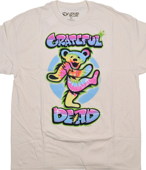 Grateful Dead Carnival Bear Clearance Tan T-Shirt Tee Liquid Blue