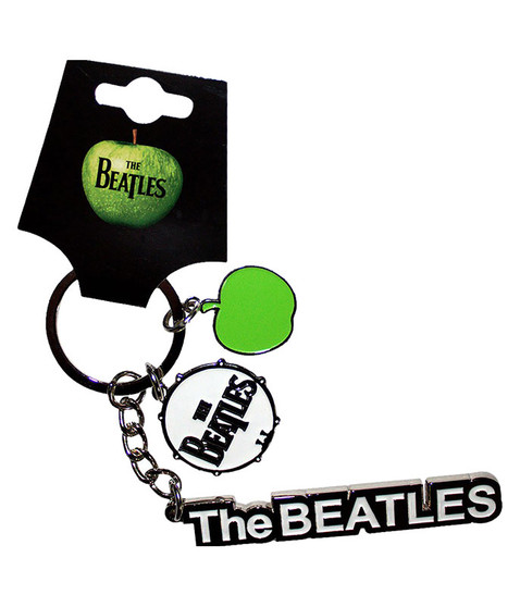 Beatles Drum And Apple Charms Keychain