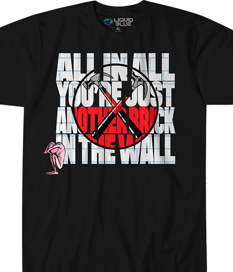 Pink Floyd Pink Floyd Another Brick Clearance Black T-Shirt Tee Liquid Blue