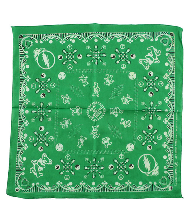 Gd Blue Rag Grateful Dead Good Ol GD Green Bandana Green Liquid Blue