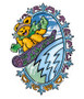 Grateful Dead Snowboard Bears Sticker Liquid Blue