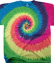 Unprinted Rainbow Spiral Youth Tie-Dye T-Shirt Tee Liquid Blue