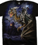 Dark Fantasy Dragon Master Black T-Shirt Tee Liquid Blue