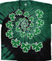 St. Patricks Day Shamrock Spiral Youth Tie-Dye T-Shirt Tee Liquid Blue